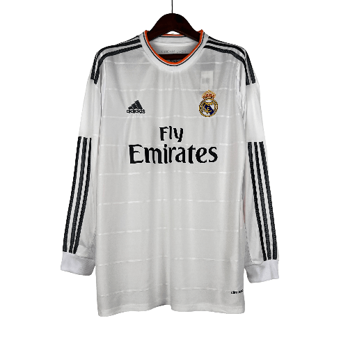 Camisa Retrô Real Madrid Manga Longa I Adidas Home 2013/14 Masculino Branco - Manto Club