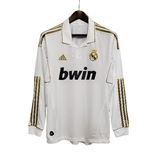 Camisa Retrô Real Madrid Manga Longa I Home Adidas 2011/12 Masculino Branco - Manto Club