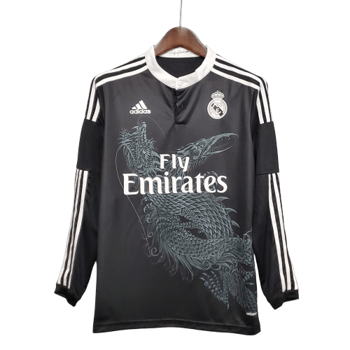 Camisa Retrô Real Madrid Manga Longa III Third Adidas 2014/15 Masculino Preto - Manto Club