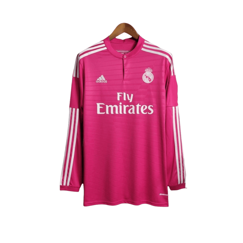 Camisa Retrô Real Madrid Manga Longa III Third Adidas 2014/15 Masculino Rosa - Manto Club