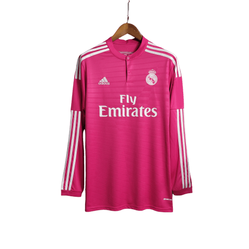 Camisa Retrô Real Madrid Manga Longa III Third Adidas 2014/15 Masculino Rosa - Manto Club