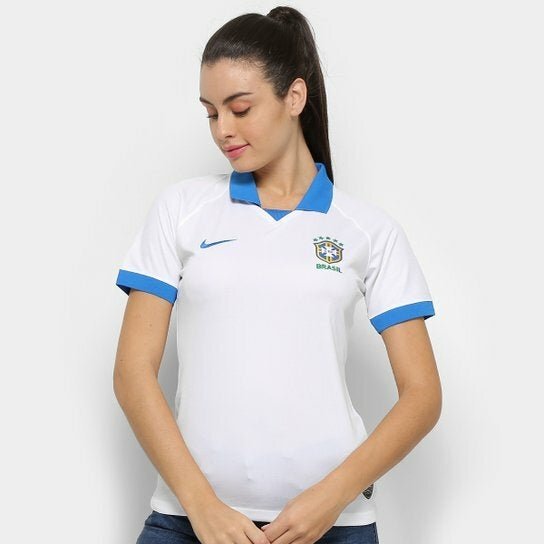 Camisa Retrô Seleção Brasil 2019/20 Third Feminino - Branco - Manto Club