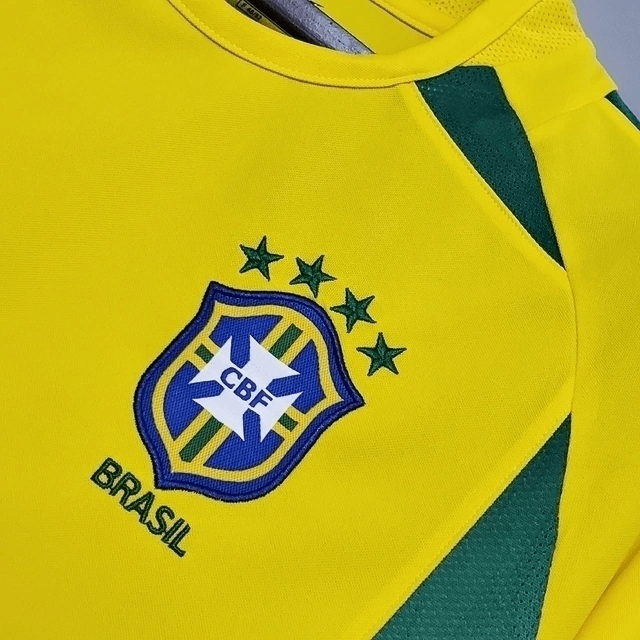 Camisa Retrô Seleção Brasileira I Home Nike 2002/03 Masculino Amarelo - Manto Club