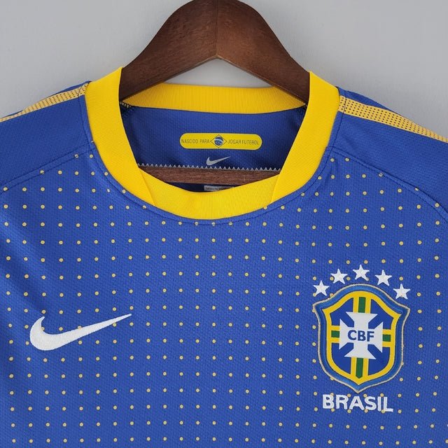 Camisa Retrô Seleção Brasileira II 2010/11 Nike Masculino Azul e Amarelo - Manto Club
