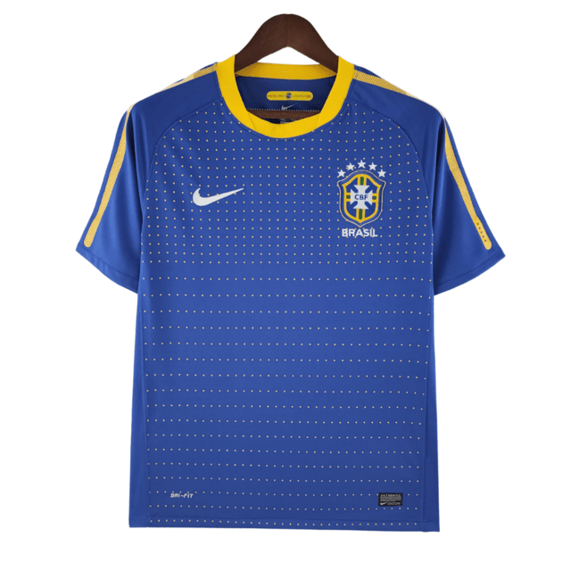 Camisa Retrô Seleção Brasileira II 2010/11 Nike Masculino Azul e Amarelo - Manto Club