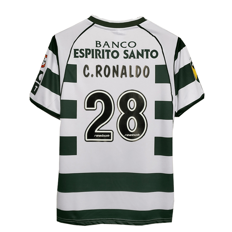 Camisa Retrô Sporting Portugal Home Reebok 2002/03 Masculino Verde e Branco - Manto Club