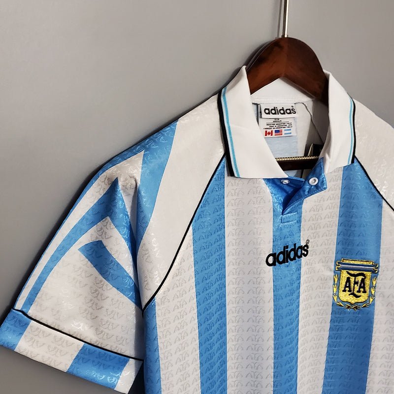 Camisa Seleção Argentina Retrô 1997 - 1998 Azul e Branca - Adidas - Manto Club