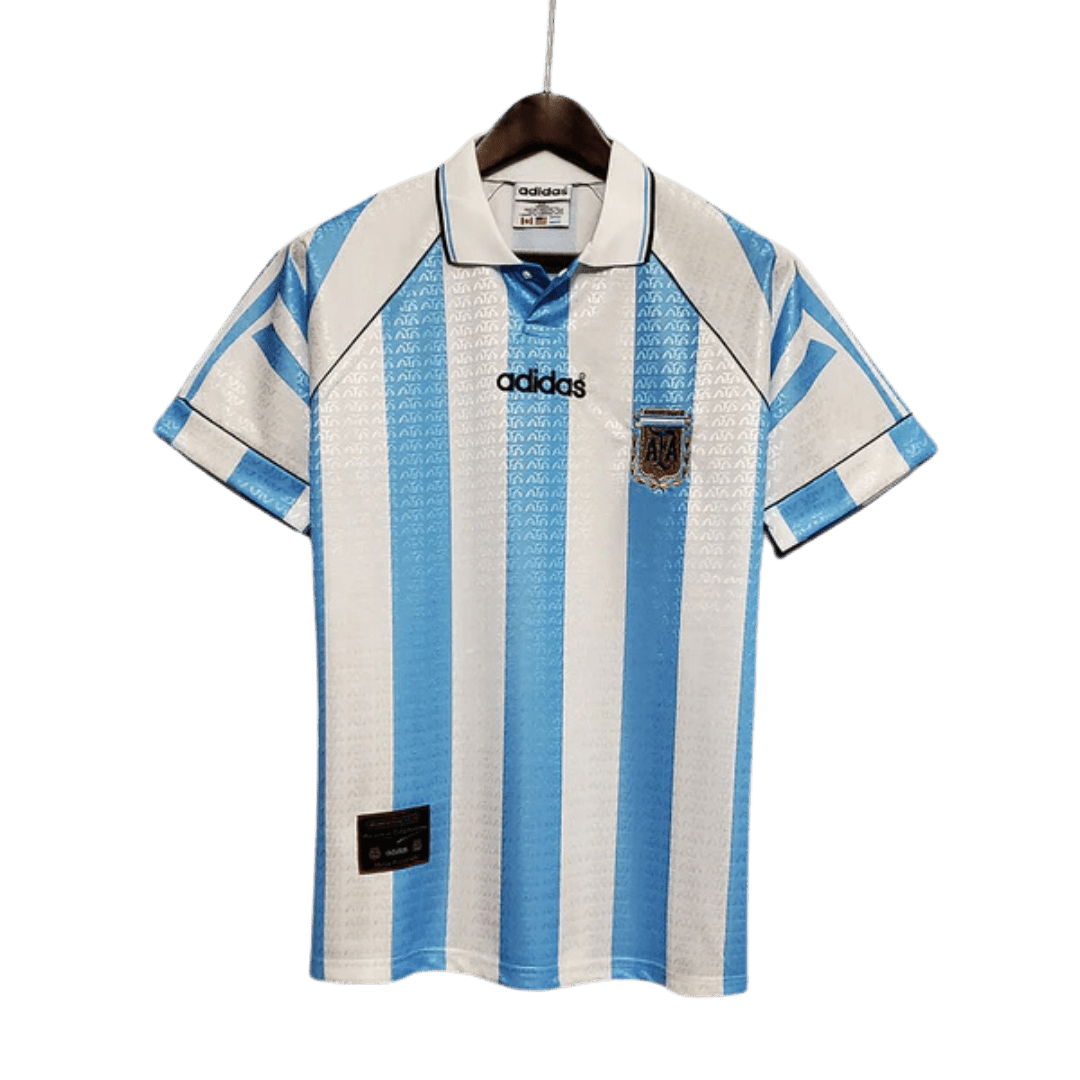 Camisa Seleção Argentina Retrô 1997 - 1998 Azul e Branca - Adidas - Manto Club
