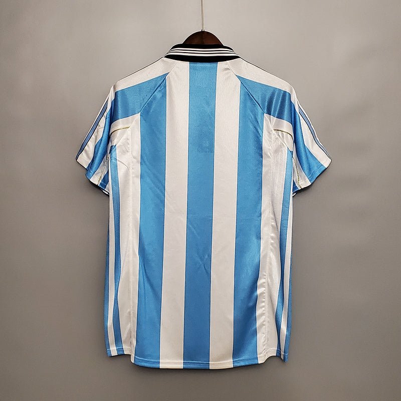 Camisa Seleção Argentina Retrô 1998 Azul e Branca - Adidas - Manto Club