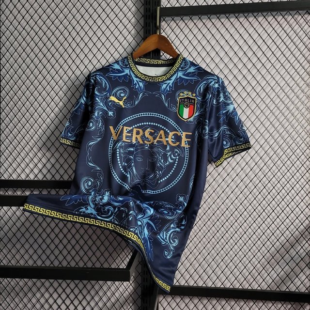Camisa Seleção Itália x Versace - Puma - Azul - Manto Club