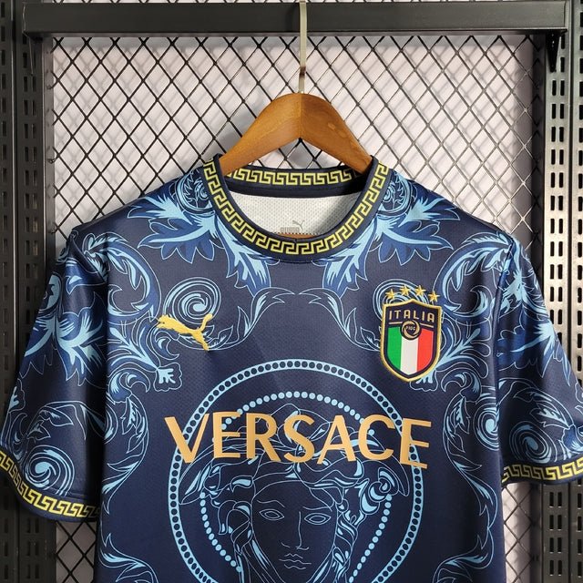 Camisa Seleção Itália x Versace - Puma - Azul - Manto Club