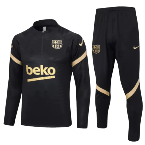Conjunto de Treino Barcelona - Masculino - Preto - Manto Club