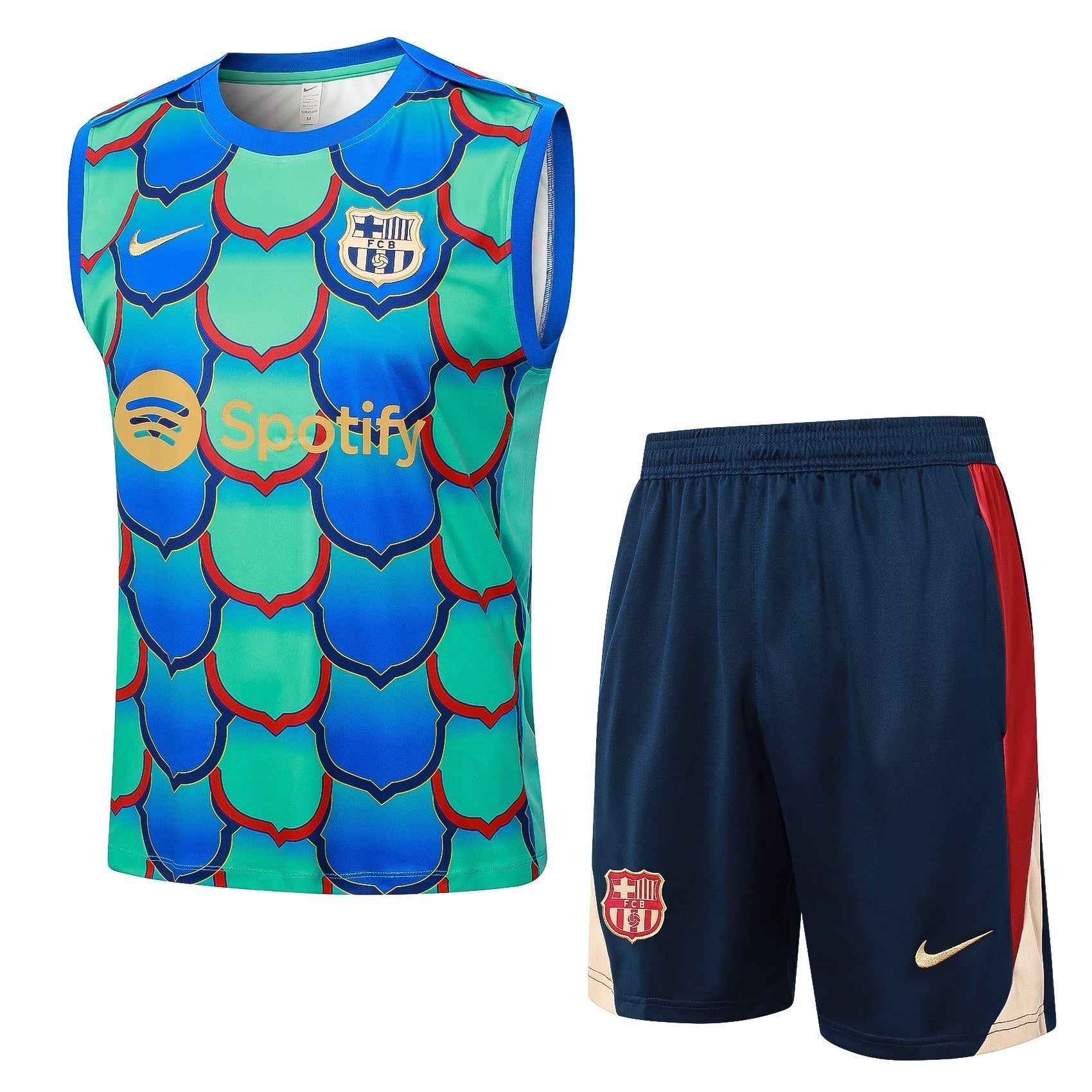 Conjunto Regata Barcelona 2024/25 - Azul e Verde Turquesa - Manto Club