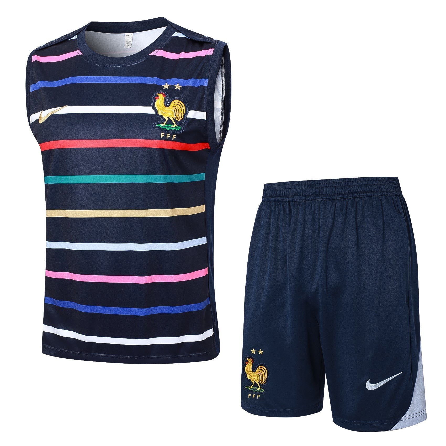 Conjunto Regata França 2024/25 - Azul, Amarela e Vermelha - Manto Club