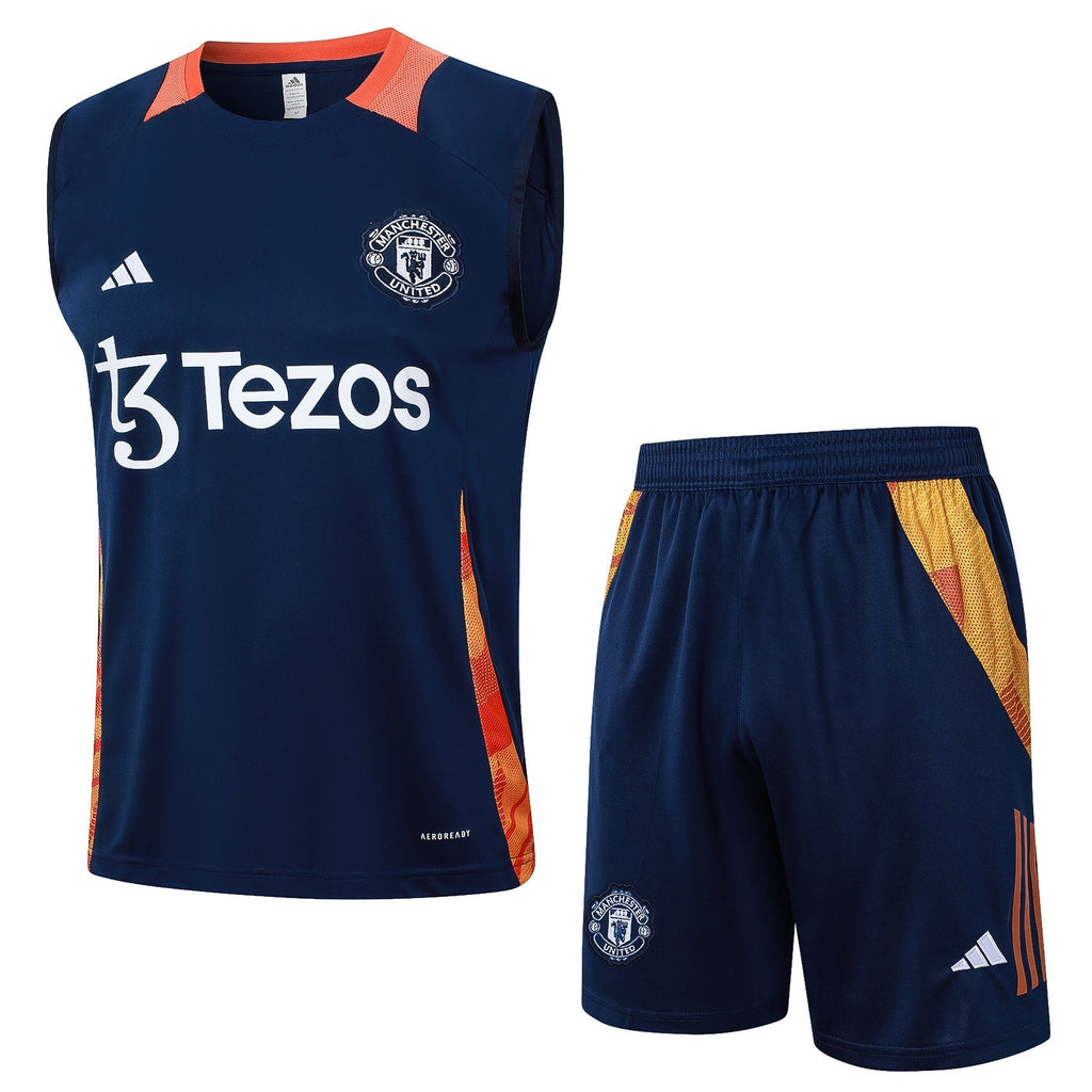 Conjunto Regata Manchester United 2024/25 - Azul Escuro - Manto Club