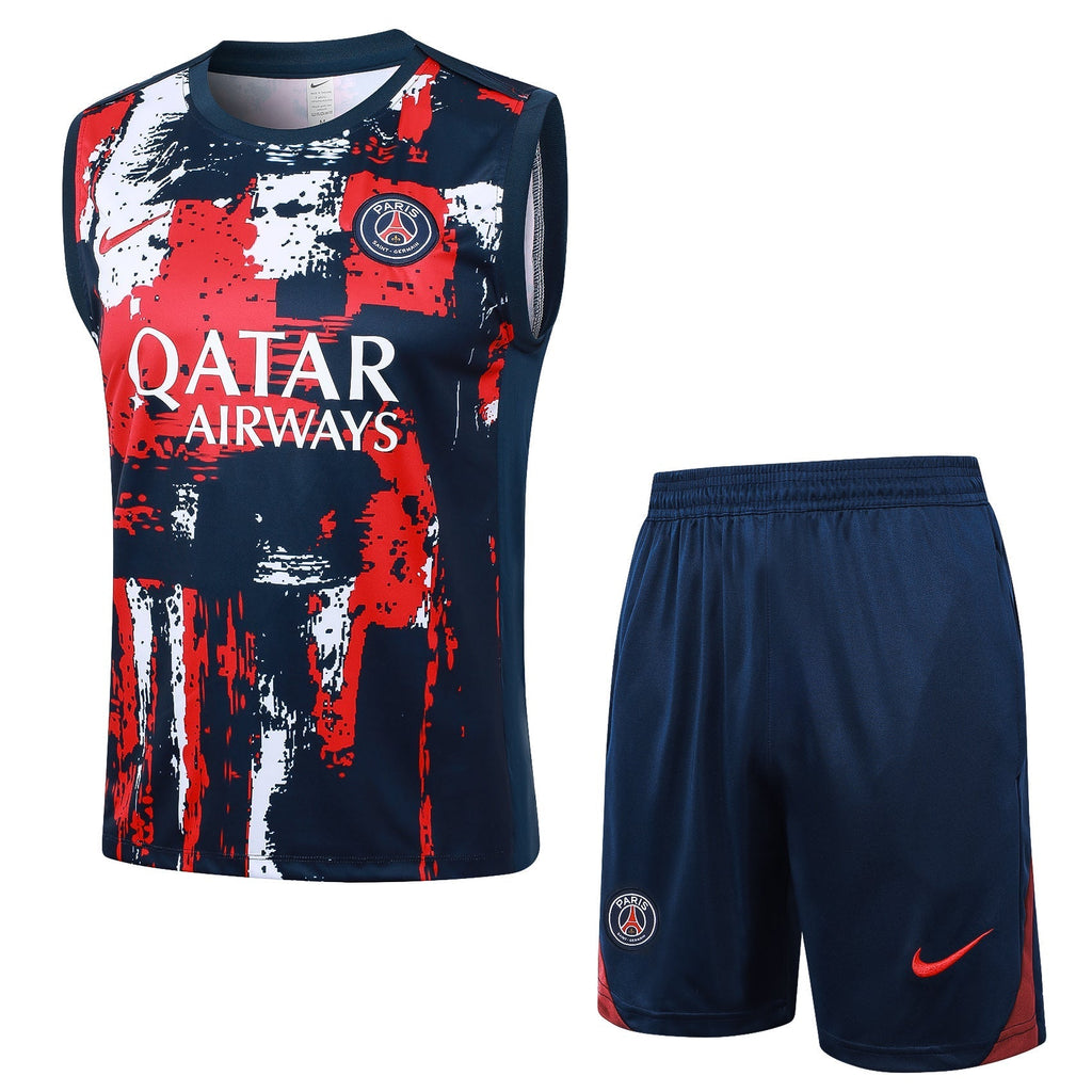 Conjunto Regata Paris Saint Germain 2024/25 - Azul e Vermelha - Manto Club