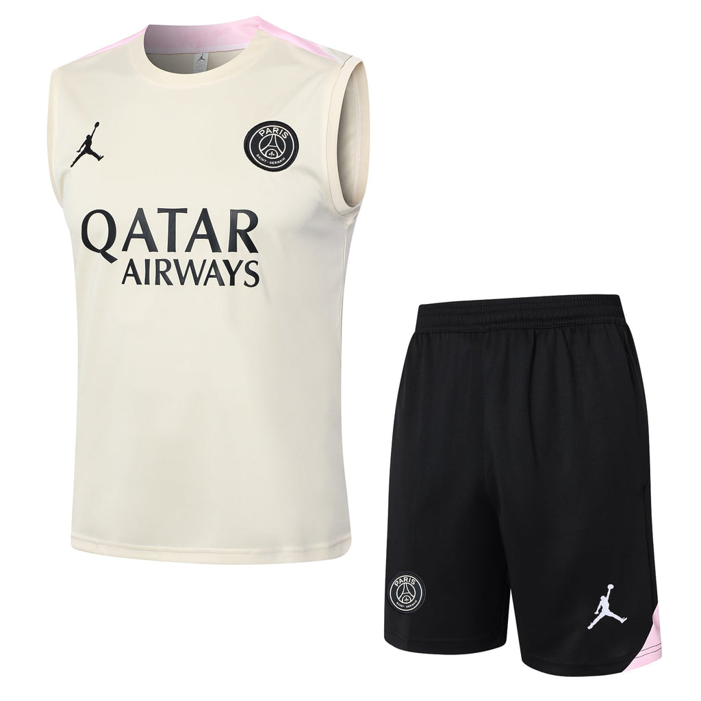 Conjunto Regata Paris Saint Germain 2024/25 - Branca e Preta - Manto Club