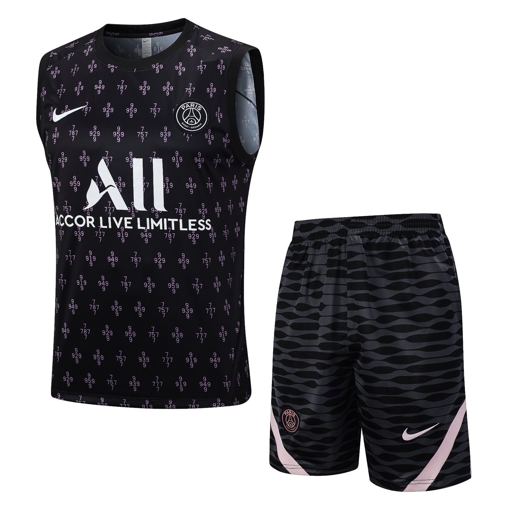 Conjunto Regata Paris Saint Germain - Preto e Rosa - Manto Club