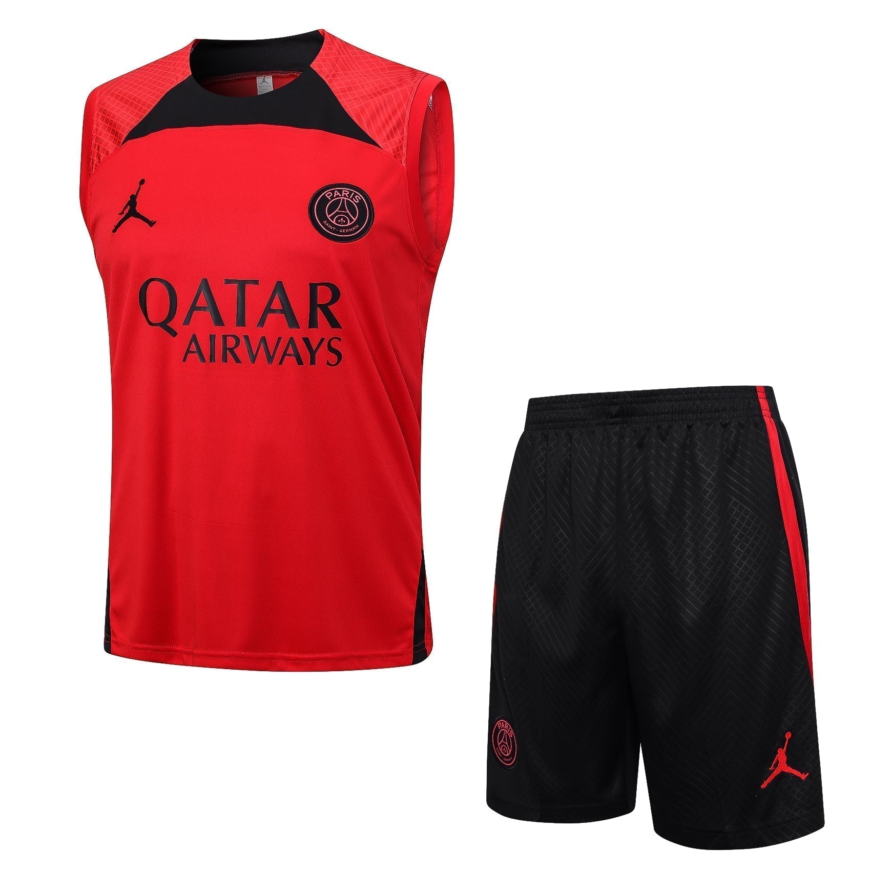 Conjunto Regata Paris Saint Germain - Vermelho e Preto - Manto Club