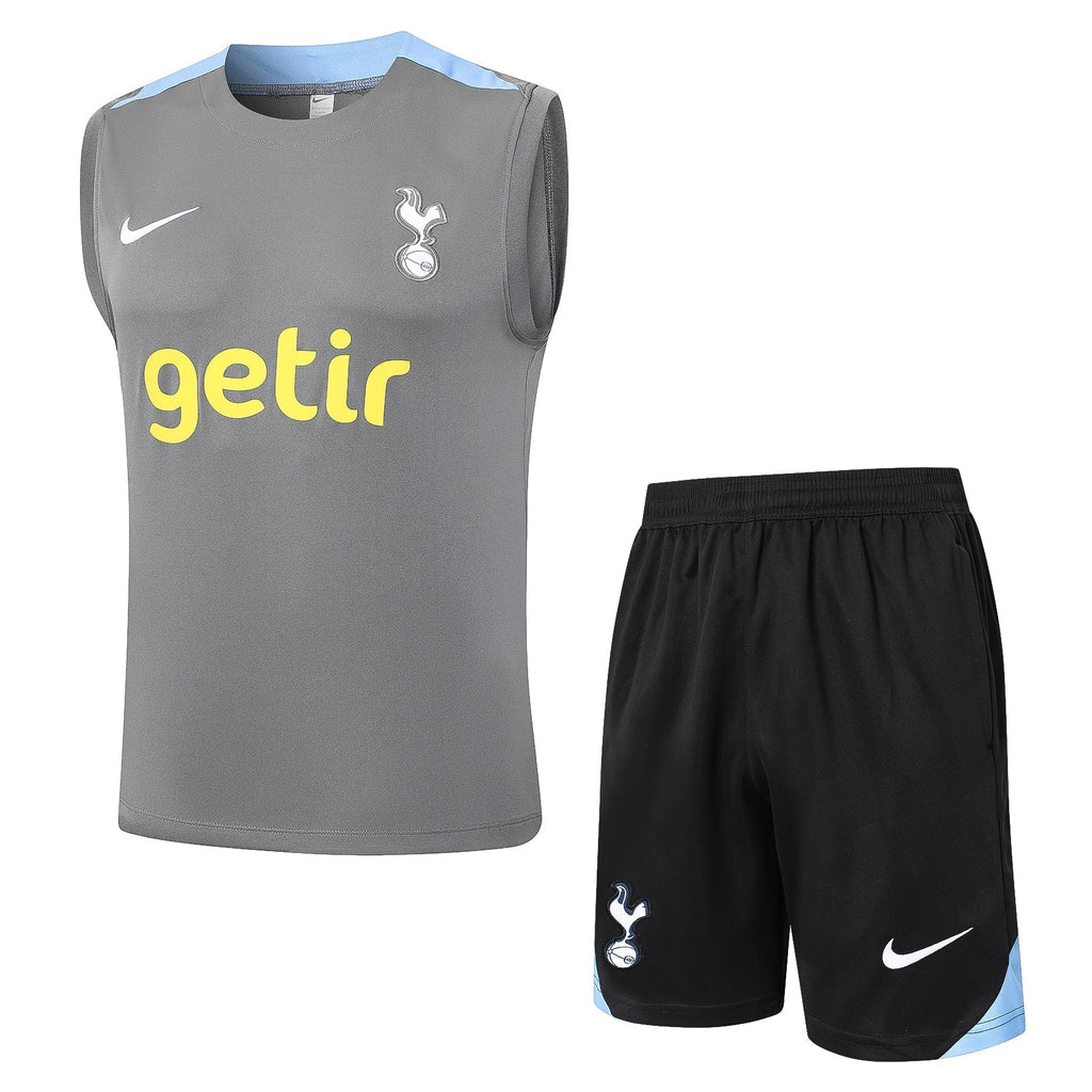 Conjunto Regata Tottenham 2024/25 - Cinza e Preta - Manto Club