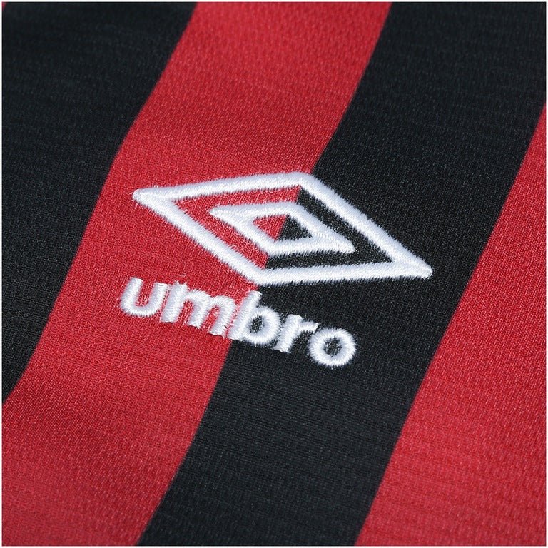 LCamisa do Atlético - PR I 2017 nº 10 Umbro - Listras Preta e Vermelha - Manto Club