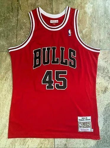 Regata NBA Chicago Bulls Retrô 1994 - 1995 Mitchell & Ness Authentic Jordan 45 - Vermelha - Manto Club