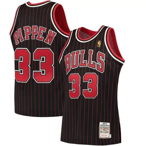 Regata NBA Chicago Bulls Retrô 1997 - 1998 Mitchell & Ness Authentic Pippen 33 - Preta e Vermelha - Manto Club