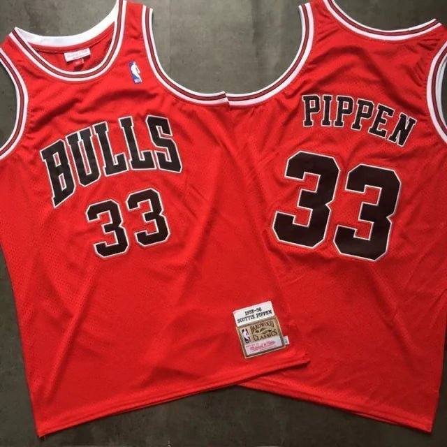 Regata NBA Chicago Bulls Retrô 1997 - 1998 Mitchell & Ness Authentic Pippen 33 - Vermelha - Manto Club