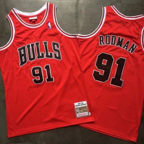 Regata NBA Chicago Bulls Retrô 1997 - 1998 Nike Authentic Rodman 91 - Vermelha - Manto Club