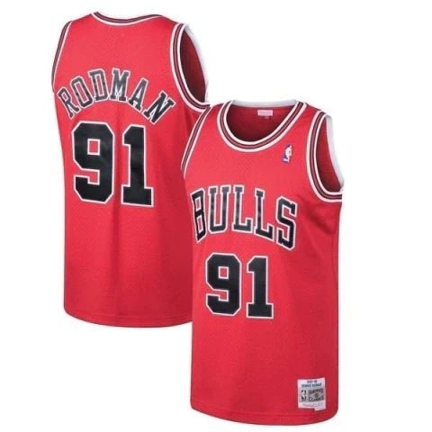 Regata NBA Chicago Bulls Retrô 1997 - 1998 Nike Authentic Rodman 91 - Vermelha - Manto Club