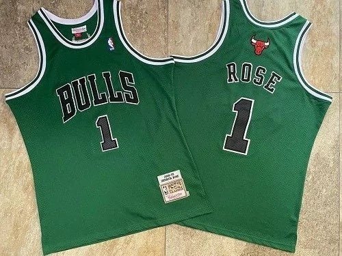 Regata NBA Chicago Bulls Retrô 2008 - 2009 Mitchell & Ness Authentic Rose 1 - Verde - Manto Club