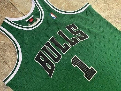 Regata NBA Chicago Bulls Retrô 2008 - 2009 Mitchell & Ness Authentic Rose 1 - Verde - Manto Club