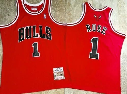 Regata NBA Chicago Bulls Retrô 2008 - 2009 Mitchell & Ness Authentic Rose 1 - Vermelha - Manto Club