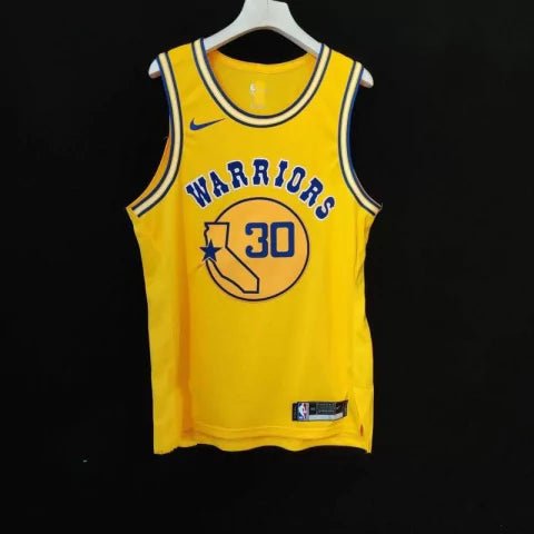 Regata NBA Golden State Warriors Retrô Icon Edition Nike Authentic Curry 30 - Amarela - Manto Club