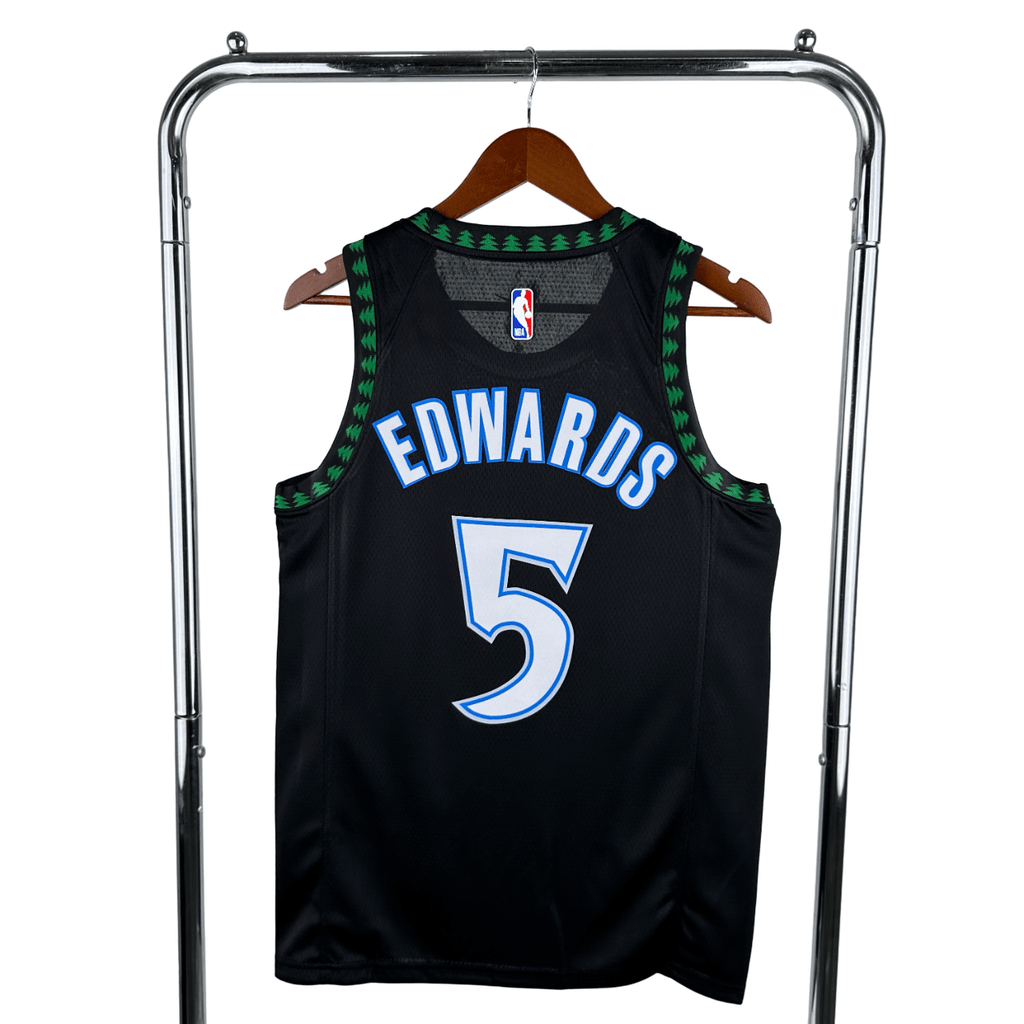 Regata NBA Minnesota Timberwolves Retrô Nike Authentic Edwards 5 - Preta - Manto Club