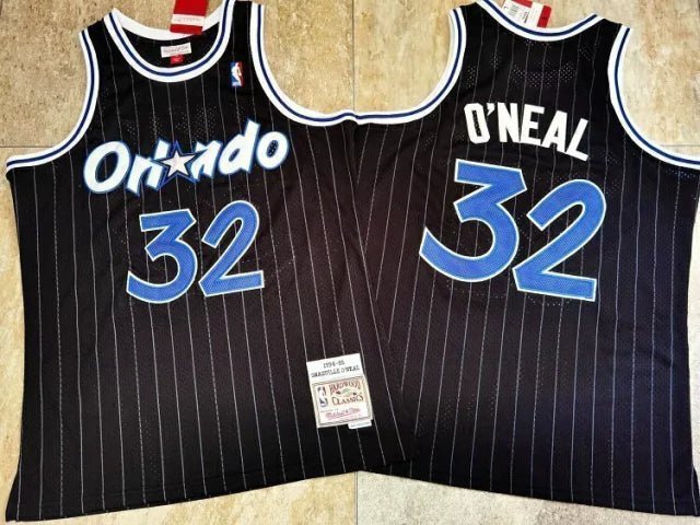 Regata NBA Orlando Magic Retrô 1994 - 1995 Mitchell & Ness Authentic O' Neal 32 - Preta - Manto Club