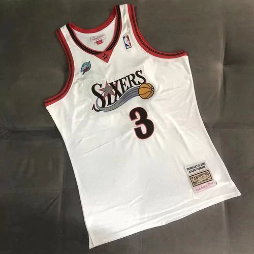 Regata NBA Philadelphia 76ers Retrô 2000 - 2001 Nike Authentic Iverson 3 - Branca - Manto Club