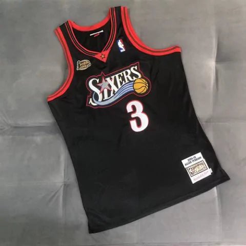 Regata NBA Philadelphia 76ers Retrô 2000 - 2001 Nike Authentic Iverson 3 - Preta - Manto Club