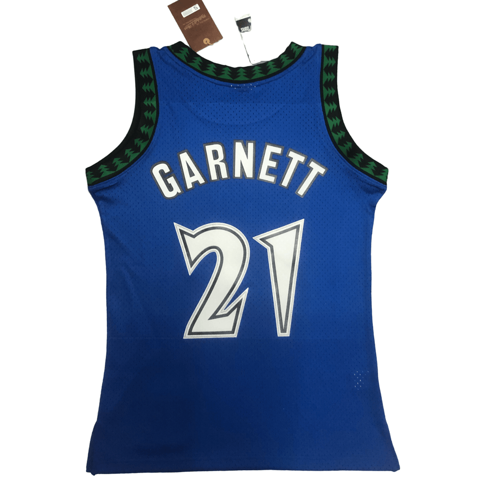 Regata NBA Retrô Timberwolves Mitchell & Ness Authentic Garnett 21 - Azul - Manto Club