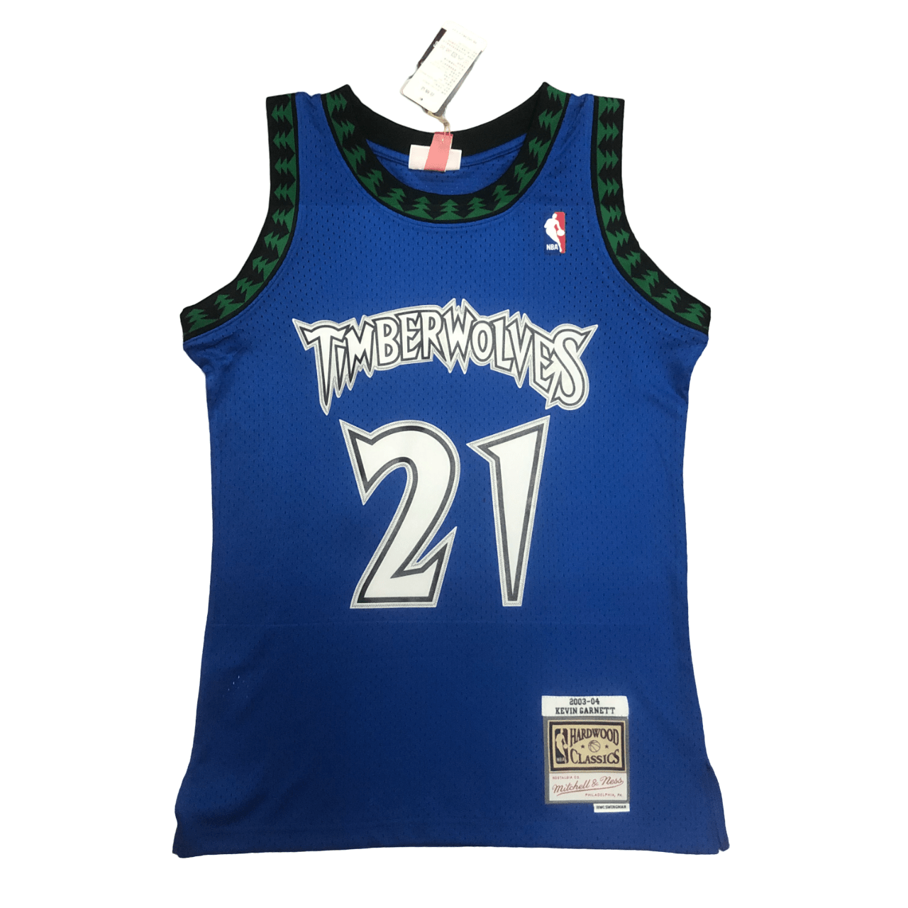 Regata NBA Retrô Timberwolves Mitchell & Ness Authentic Garnett 21 - Azul - Manto Club