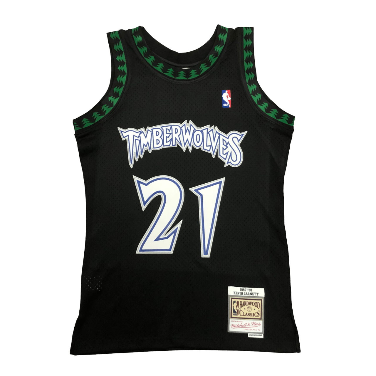 Regata NBA Retrô Timberwolves Mitchell & Ness Authentic Garnett 21 - Preta - Manto Club
