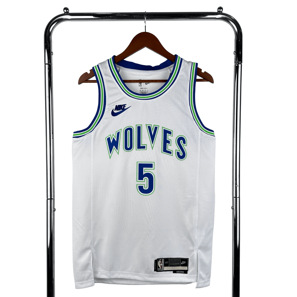 Regata NBA Timberwolves Retrô Nike Authentic Edwards 5 - Branca - Manto Club