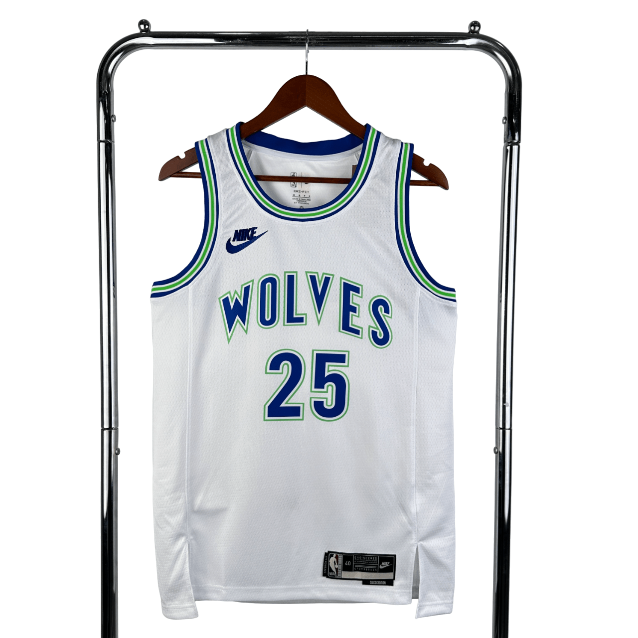 Regata NBA Timberwolves Retrô Nike Authentic Rose 25 - Branca - Manto Club